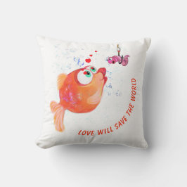 Fische und Wurmkissen - Benutzerdefinierter Text Kissen