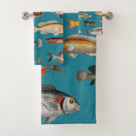 Fische unter blauem Meer Badhandtuch Set