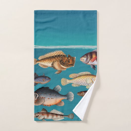 Fische unter blauem Meer Badhandtuch Set (Handtuch)
