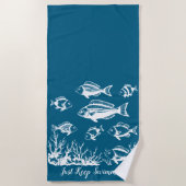 Fische unter dem Trend "Wasserfischer" Strandtuch (Vorderseite)