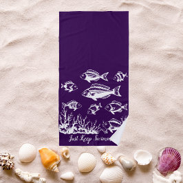 Fische unter dem Trend "Wasserfischer" Strandtuch