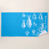 Fische unter dem Trend "Wasserfischer" Strandtuch (Vorderseite)