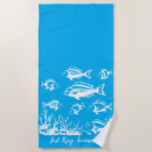 Fische unter dem Trend "Wasserfischer" Strandtuch (Vorderseite)