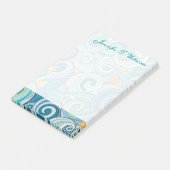 Fische unter dem Wellen-Muster | addieren Ihren Post-it Klebezettel (angewinkelt)