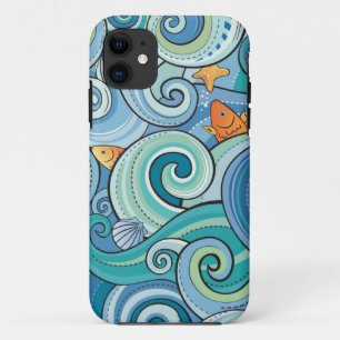 Fische unter dem Wellen-Muster Case-Mate iPhone Hülle