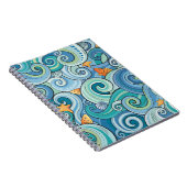 Fische unter dem Wellen-Muster Notizblock (Rechte Seite)