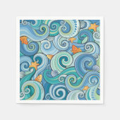 Fische unter dem Wellenmuster Serviette (Vorderseite)