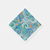 Fische unter dem Wellenmuster Serviette (Ecke)