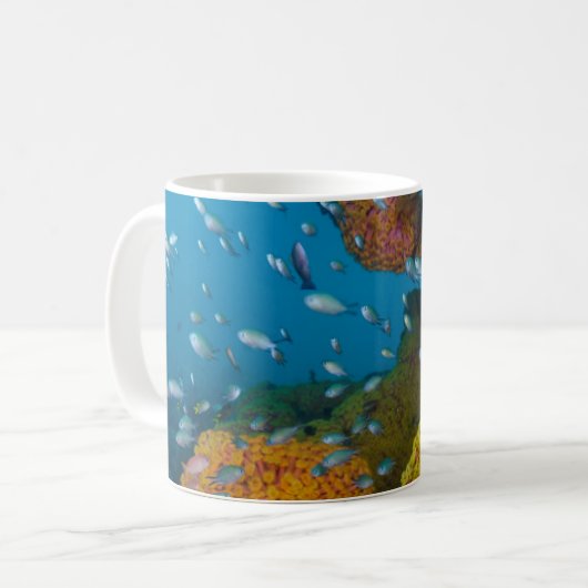 Fische unter Korallenriff Kaffeetasse (Vorderseite Links)