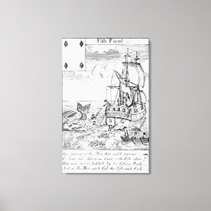 Fische vereinigen Spielkarte Leinwanddruck