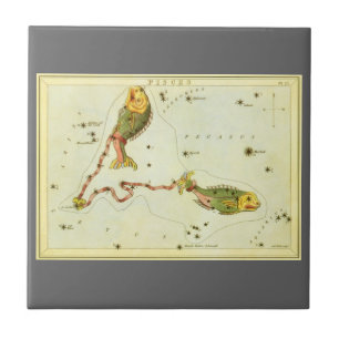 Fische, Vintage-Sternbild Urania's Mirror Fliese