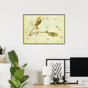Fische, Vintage-Sternbild Urania's Mirror Poster