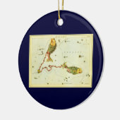 Fische, Vintager Sternbild Urania-Spiegel Keramik Ornament (Links)