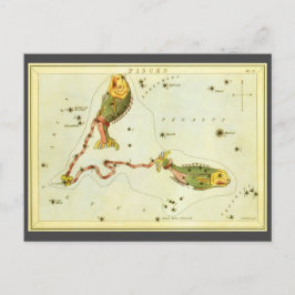 Fische, Vintager Sternbild Urania-Spiegel Postkarte
