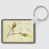 Fische, Vintager Sternbild Urania-Spiegel Schlüsselanhänger (Vorderseite)