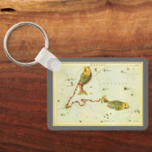 Fische, Vintager Sternbild Urania-Spiegel Schlüsselanhänger (Rückseite)