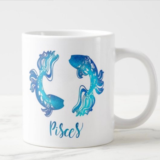Fische von Fischen aus blauem Glitzer Jumbo-Tasse