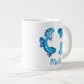 Fische von Fischen aus blauem Glitzer Jumbo-Tasse (Vorderseite Rechts)