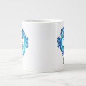 Fische von Fischen aus blauem Glitzer Jumbo-Tasse (Vorderseite)