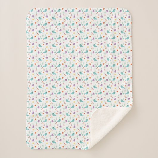 Fische Wale Water Ocean Sea Baby Kinderzimmer Sherpadecke (Vorderseite)