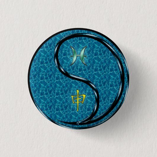Fische & Wasser-Affe Button (Vorderseite)