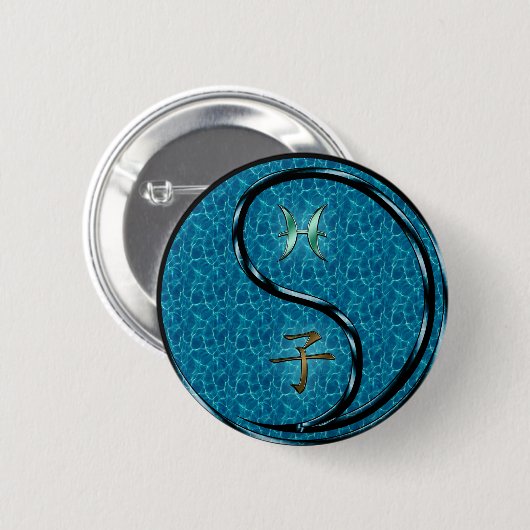 Fische & Wasser-Ratte Button (Vorne & Hinten)