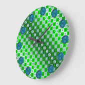 Fische & Wasser Ziege Große Wanduhr (Winkel)