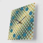 Fische & Wasserpferd Quadratische Wanduhr (Winkel)