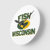 Fische Wisconsin Runde Wanduhr (Winkel)