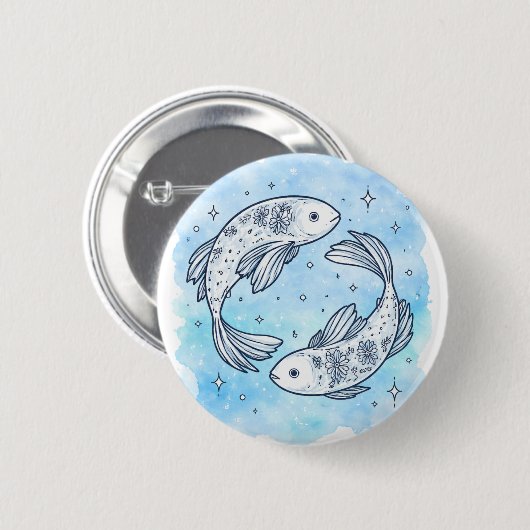 Fische-Zeichen Button (Vorne & Hinten)
