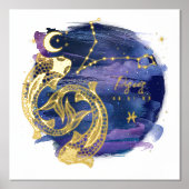 Fische Zeichen des Zodiac-Geburtsdatums Foliendrucke (Vorderseite)