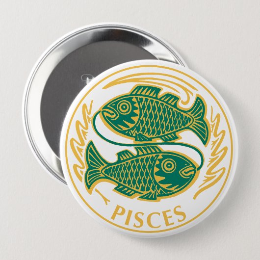 Fische Zeichen des Zodiaks auf Button (Vorne & Hinten)