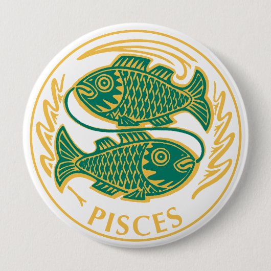Fische Zeichen des Zodiaks auf Button (Vorderseite)