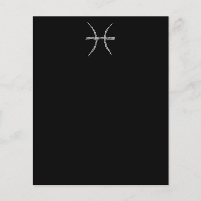 Fische. Zodiac Astrologie Zeichen. Schwarz. (Vorderseite)