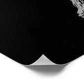 Fische. Zodiac Astrologie Zeichen. Schwarz. Poster (Ecke)