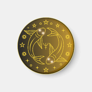 Fische-Zodiac-Emblem Minimales Himmelssymbol Magnet