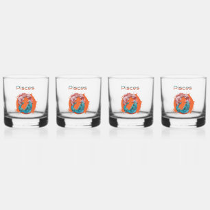 Fische-Zodiac-Horoskop Wasser Astrologie Zeichen Whiskyglas