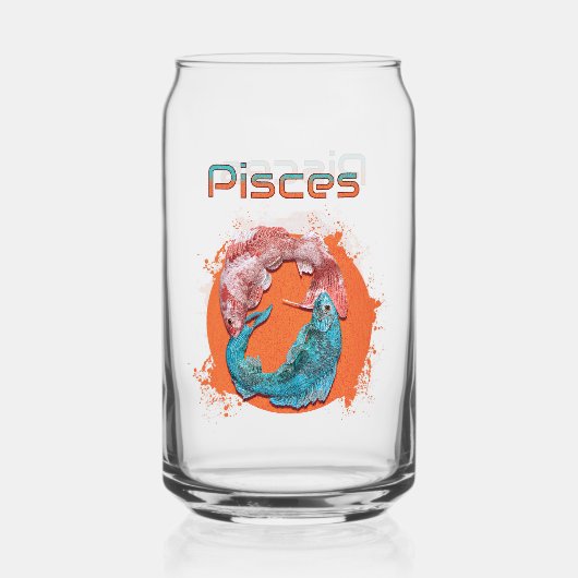 Fische Zodiac Horoskop Wasserastrologie Zeichen Dosenglas (Vorderseite)