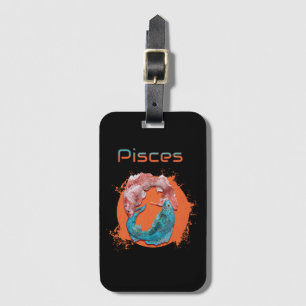 Fische Zodiac Horoskop Wasserastrologie Zeichen Gepäckanhänger