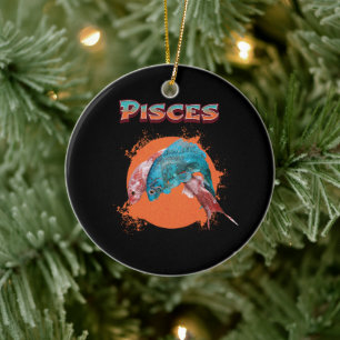 Fische Zodiac Horoskop Wasserastrologie Zeichen Keramik Ornament