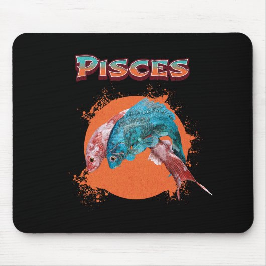 Fische Zodiac Horoskop Wasserastrologie Zeichen Mousepad (Vorne)