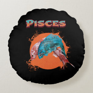 Fische Zodiac Horoskop Wasserastrologie Zeichen Rundes Kissen
