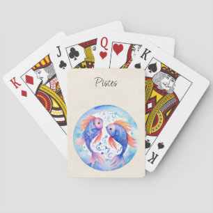 Fische Zodiac Wasserfarbe Spielkarten
