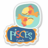 Fische Zodiakische Kontur Aufkleber (Vorderseite)