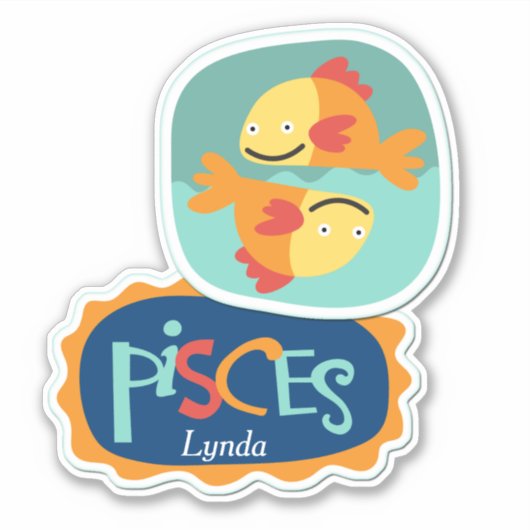 Fische Zodiakische Kontur Aufkleber (Vorderseite)