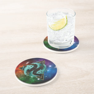 Fische Zodiaque Geschenk Astrologie Getränkeuntersetzer