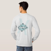Fische Zoodiac Astrologisches Aqua Blau T-Shirt (Schwarz voll)