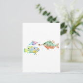 Fische - Zwei Fische Art Drucken Aquarellmalerei Postkarte (Stehend Vorderseite)