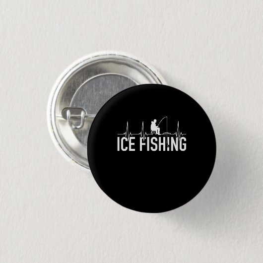 Fischeisfischen Herzschlag Button (Vorne & Hinten)