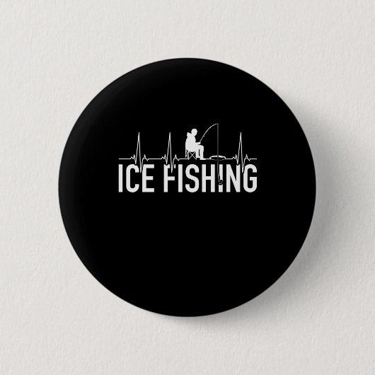 Fischeisfischen Herzschlag Button (Vorderseite)